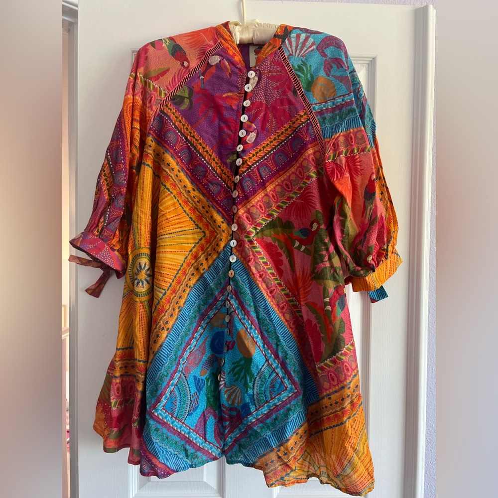 FARM Rio Colorful Tropical Resort Midi Dress - XS